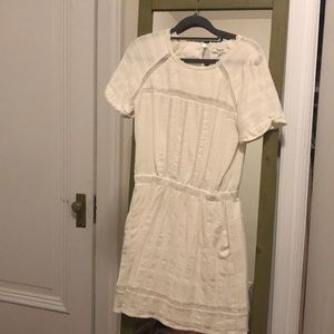 Madewell white crochet short sleeve dress